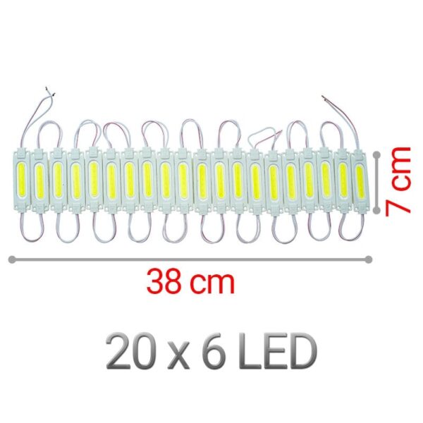 LED Strip 12volt Super Bright Λευκό 20x6 diodes - 0521.004