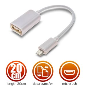 Καλώδιο Micro USB Male to Female USB 2.0 White 20cm - 1018.401