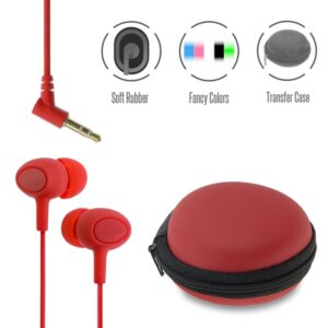 Stereo Hi-Fi Earphones Red + Θήκη - 1018.566