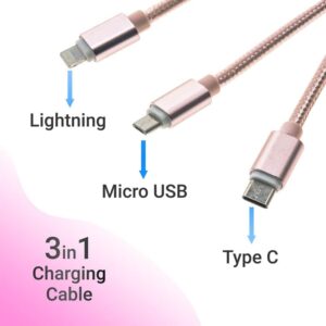 Triple Usb Cable Data-Charge Pink - 1018.614