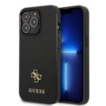 Guess "Small 4G Logo Collection" Hard Case Saffiano Leather Θήκη προστασίας από δερματίνη – iPhone 13 Pro (Μαύρη) - GUHCP13LPS4MK