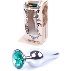 Plug-Jawellery Silver BUTT PLUG- Green - 64-00078
