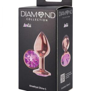 Butt Plug Diamond Amethyst Shine S Rose Gold - 4025-01lola