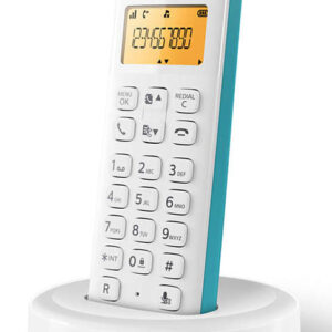 PHILIPS ασύρματο τηλέφωνο D1601T-34, με ελληνικό μενού, λευκό-πράσινο