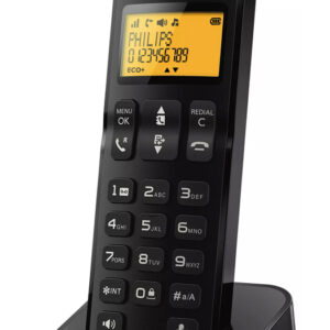 PHILIPS ασύρματο τηλέφωνο D2601B-34, με ελληνικό μενού, μαύρο