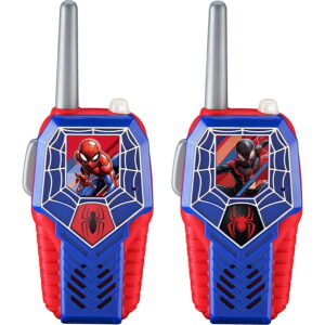 eKids Spiderman Walkie Talkies για παιδιά & ενήλικες με ενσωματωμένο μεγάφωνο και εμβέλεια 150 μέτρων (SM-212v2) (Μπλε/Γκρι/Κόκκινο) - SM-212v2
