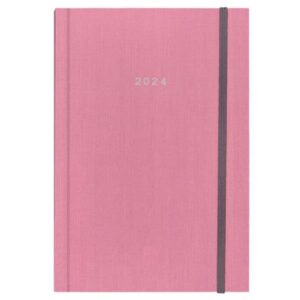 Next ημερολόγιο 2024 fabric ημερήσιο δετό ροζ με λάστιχο 12x17εκ. - 02289-12-24-3