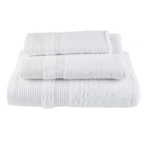 Πετσέτα μονόχρωμη 100% βαμβάκι πεννιε 550gsm 80x150εκ. λευκή - 32615-00---2