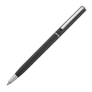 Στυλό πλαστικό slim line μαύρο με ασημένιες λεπτομέρειες Υ13,6xØ0,8εκ. - 23081-09---2
