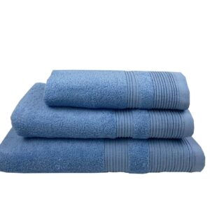Πετσέτα μονόχρωμη 100% βαμβάκι πεννιε 550gsm 80x150εκ. μπλε - 32615-03---2