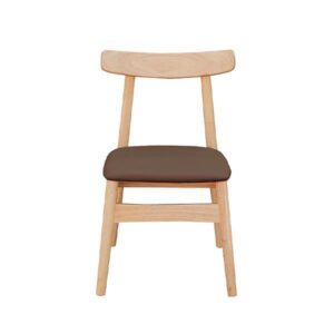 Καρέκλα Job Υ77x50x53εκ. οak, χρώμα φυσικό,έδρα καφέ - 33208-------2
