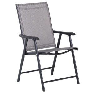 BORMANN BSP1152 BORMANN BSP1152 Καρέκλες Εξ. Χώρου Πτυσσόμενες Μεταλλικές,2x1 Textilene, 75x58x91cm, Σετ 4 Τεμ, Γκρι