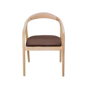 Καρέκλα Jackson, Υ79,5x56x62εκ. οak, χρώμα φυσικό με καφέ τεχνόδερμα - 33205-09---2