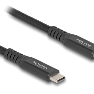 DELOCK καλώδιο USB-C 80023, 100W, 20 Gbps, 0.5m, USB4, E-Marker, μαύρο