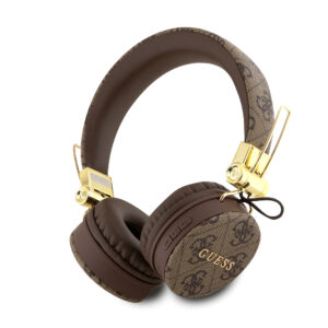 Guess "4G Logo" Over Ear Bluetooth Headphones Ακουστικά Over Ear από δερματίνη με μεταλλικό Logo (Brown – GUBH704GEMW) - GUBH704GEMW