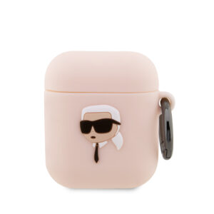 Karl Lagerfeld 3D Logo NFT Karl's Head Θήκη προστασίας από σιλικόνη – Apple AirPods 1/2 (Pink – KLA2RUNIKP) - KLA2RUNIKP