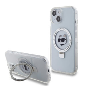 Karl Lagerfeld Magsafe Ringstand Case "Choupette's Head" Θήκη προστασίας από σκληρό πλαστικό για iPhone 15 (White – KLHMP15SHMRSCHH) - KLHMP15SHMRSCHH