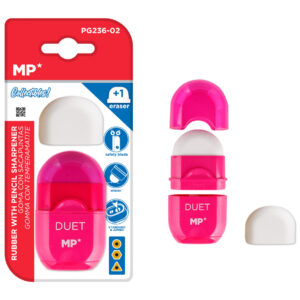 MP γόμα & ξύστρα με κάδο PG236-02-PK με ανταλλακτική γόμα, ροζ